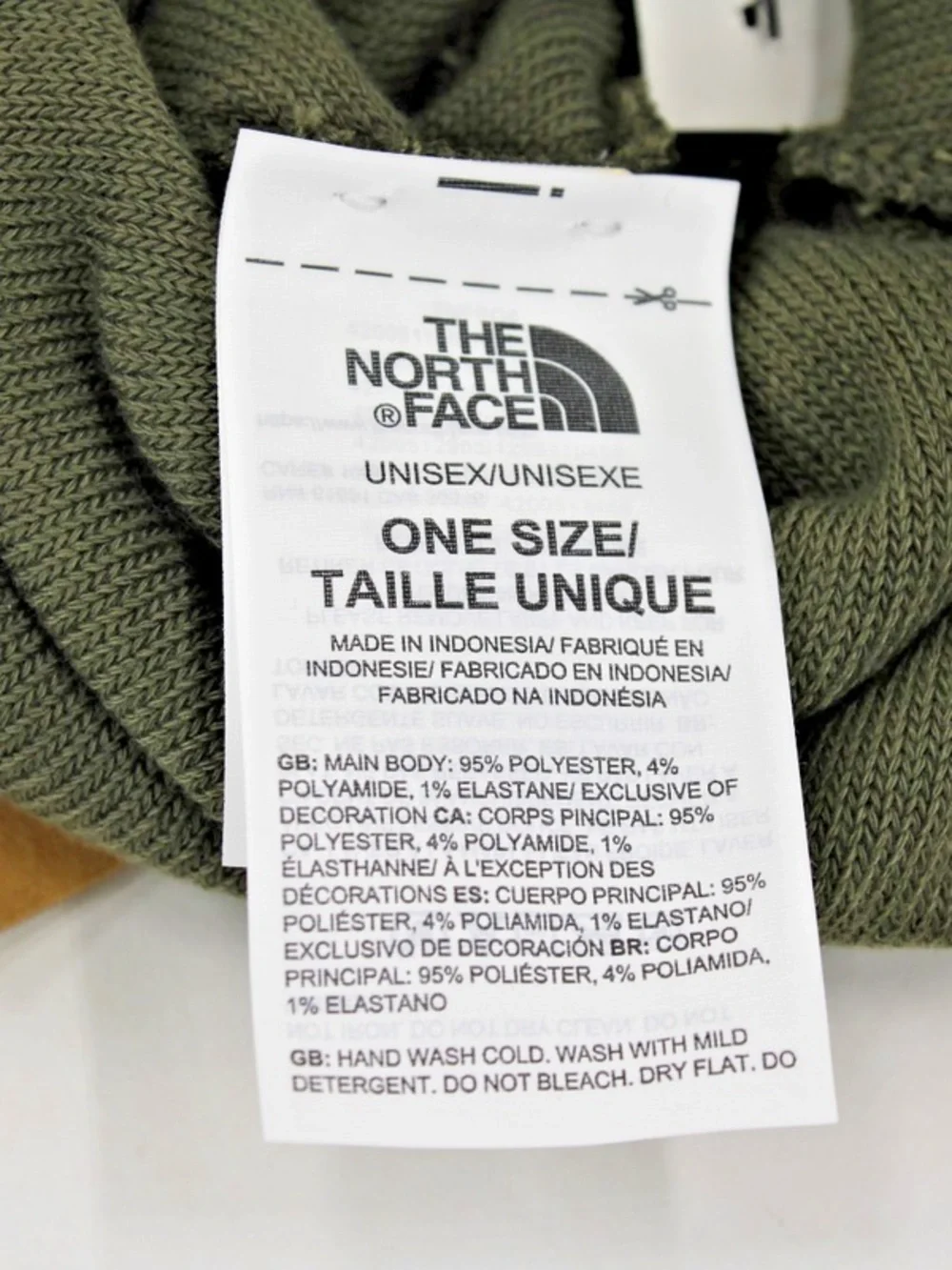 The North Face Olive Green Fold-Over Logo Beanie